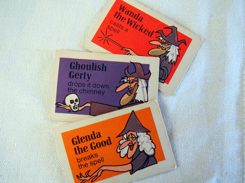MB 1970 Which Witch Game Cards Glenda the Good Ghoulish Gerty Wanda Wicked 