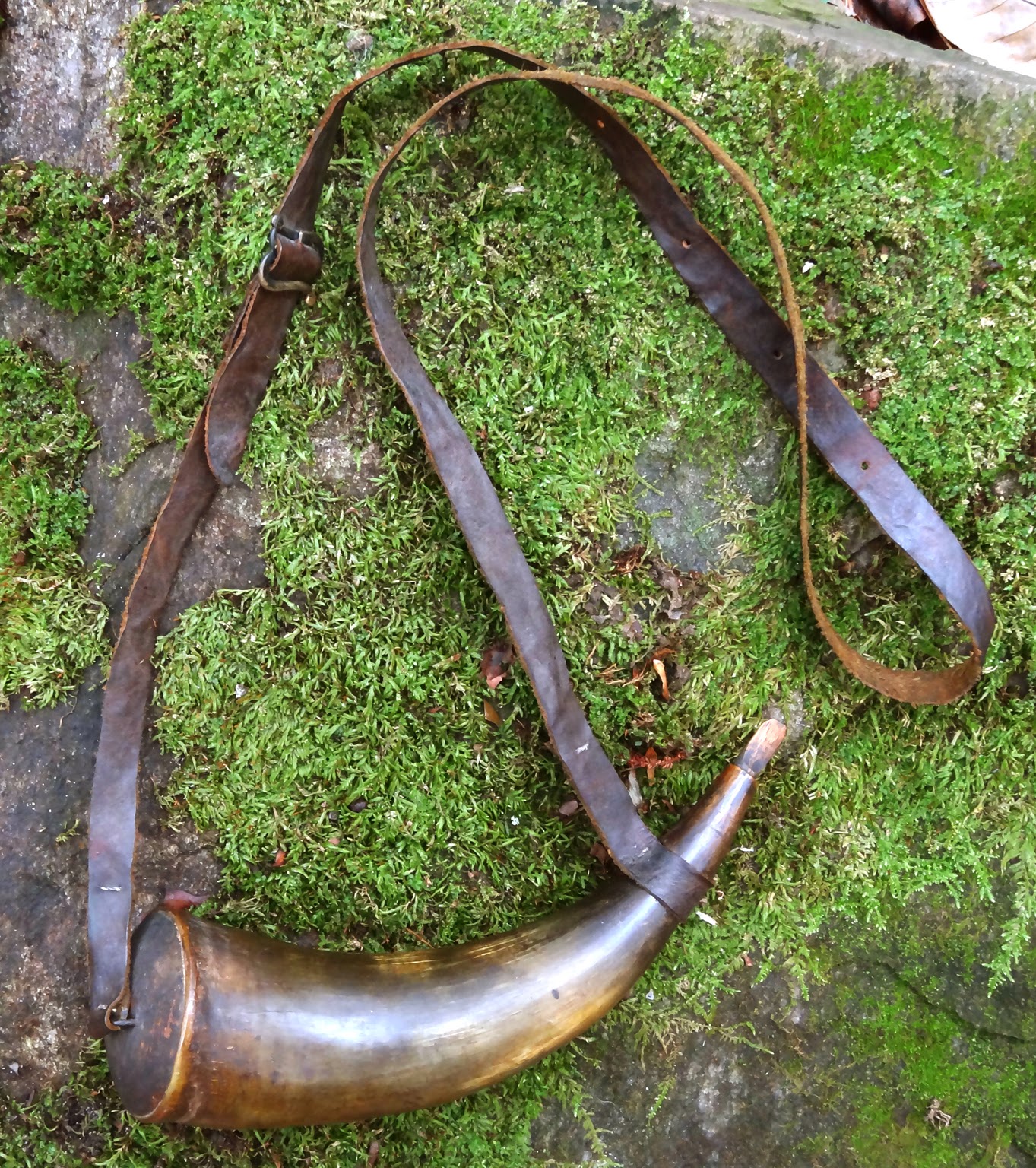 Contemporary Makers Jeff Cline Hunting Pouch with Antique Powder Horn