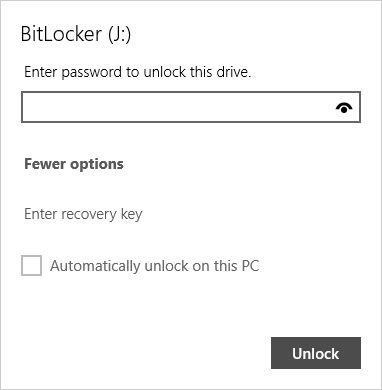 Unlock BitLocker Protected Drive by Password