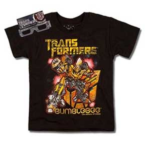 baju kaos dengan gambar karakter transformers