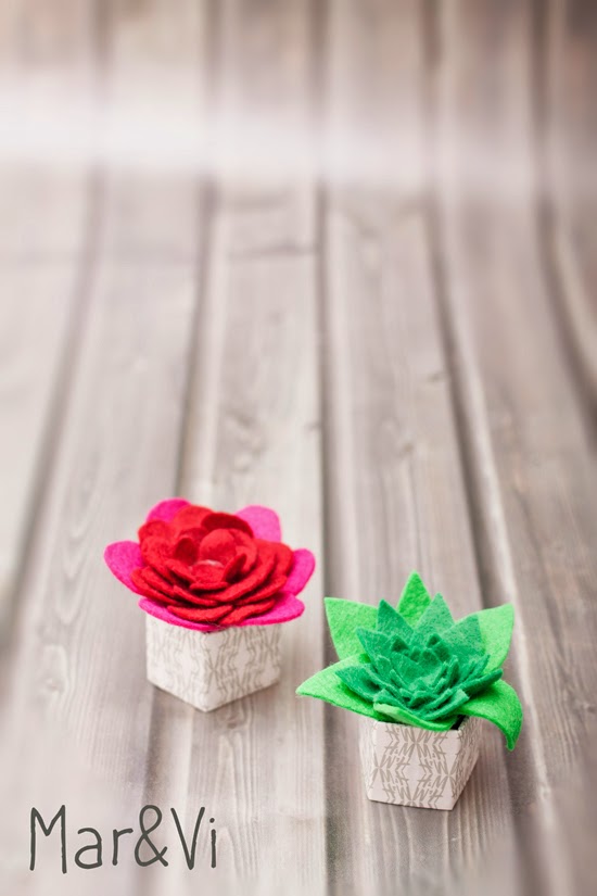 cactus decorativo de fieltro