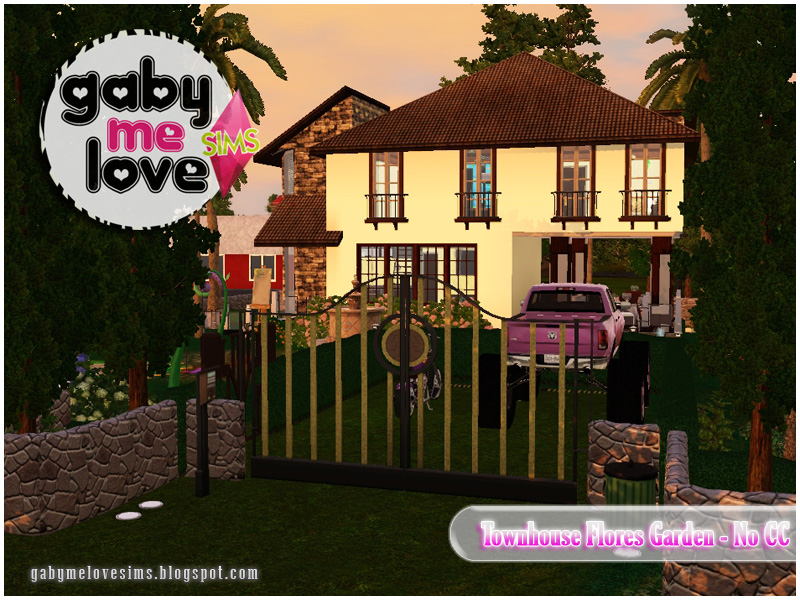 3 - Gabymelove's Sims 3  Townhouse-Flores-Garden---Down