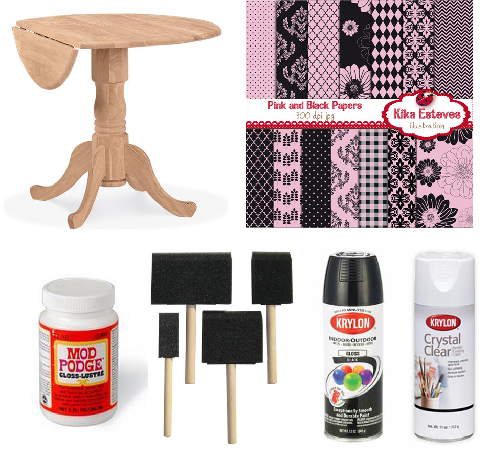 Craftin' Creativity Modge Podge side table… fun and funky!