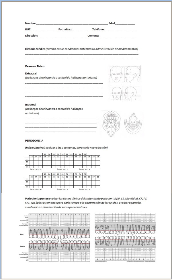 Integral 2015 Dra. Cerda Ficha Clínica de Control Odontológico