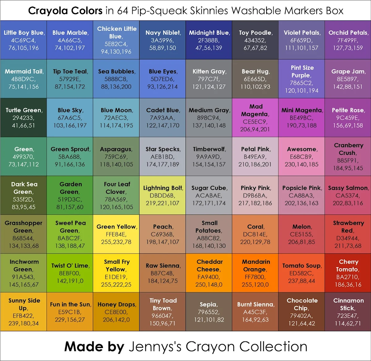 Dynamic Color Names Crayola Design Art