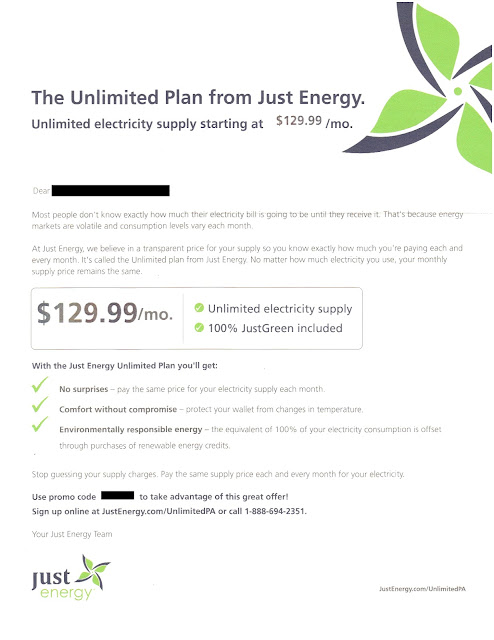 Just Energy Unlimited Electricity Offer Letter