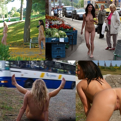 Hermosas chicas desnudas en la calle! 