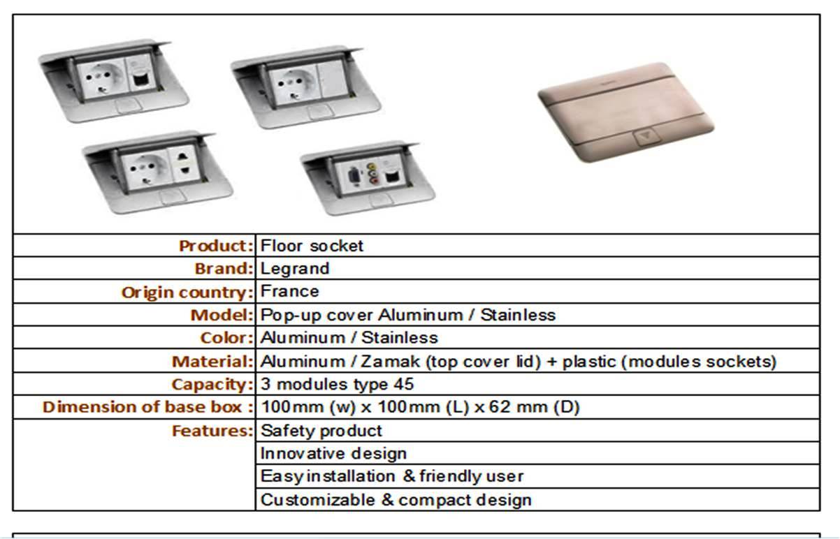 Smart Outlet Desktop sockets, Floor sockets, Wall switchessockets