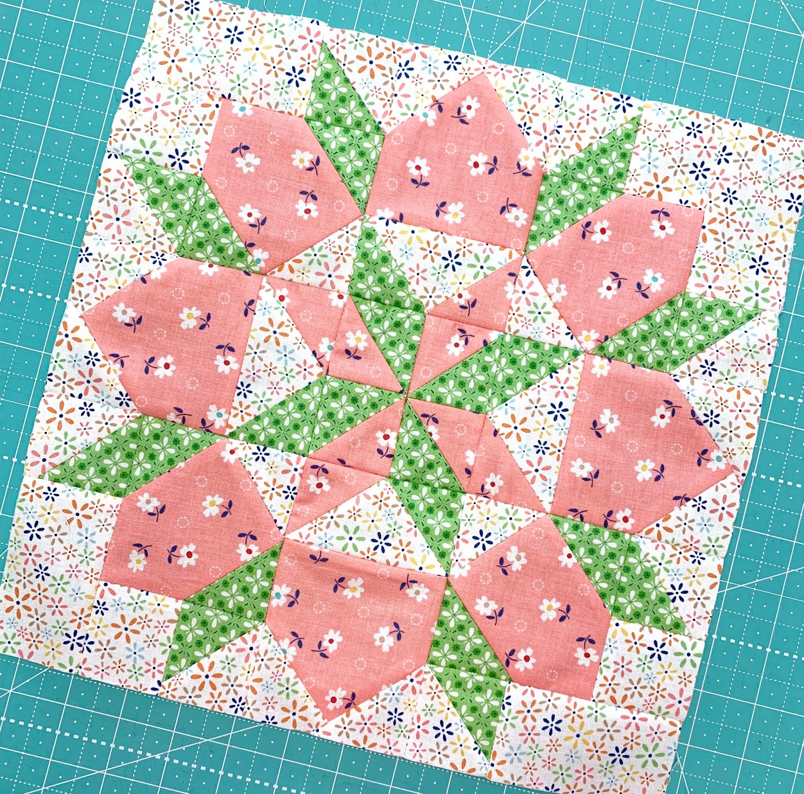 Bee In My Vintage Block Along Block One Grandma's Star Quilt Block Tutorial...with