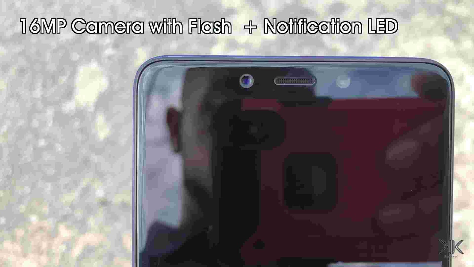 16MP front facing camera with Notifications LED Light.