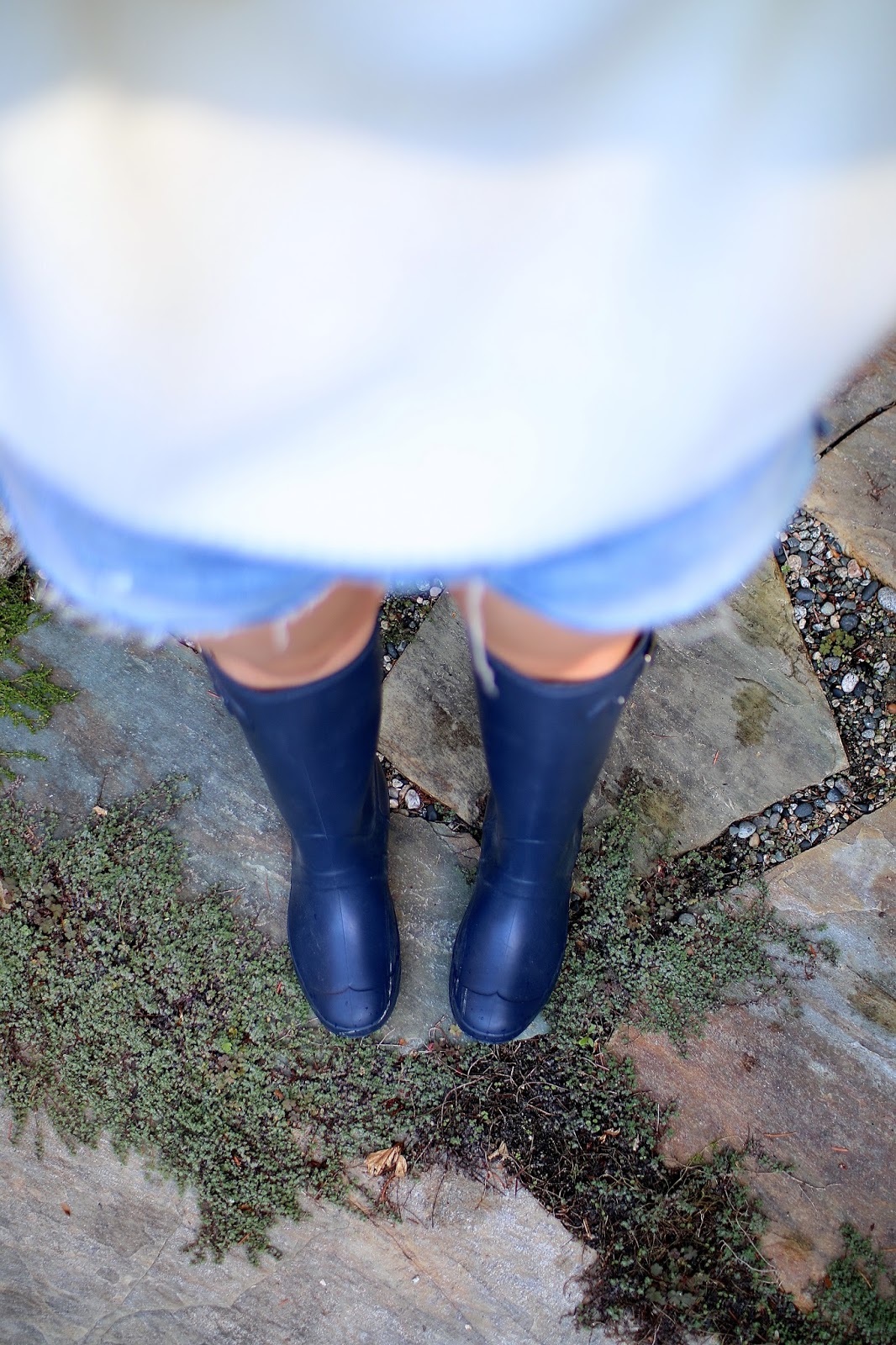 hunter boots in blue