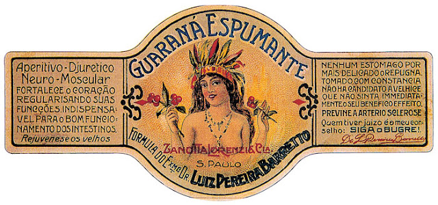 Rótulo do primeiro guaraná espumante, datado de 1920.