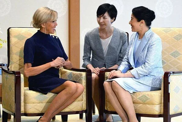 Emperor Naruhito and Empress Masako met with French President Emmanuel Macron and his wife Brigitte Macron