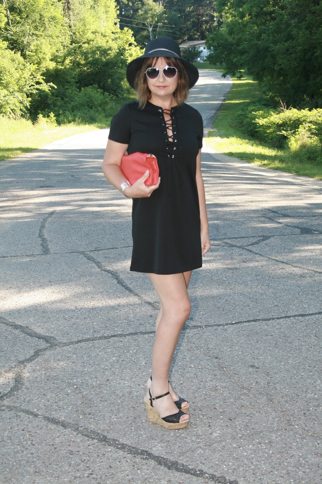 Amy's Creative Pursuits How to Wear a Lace Up Little Black Dress