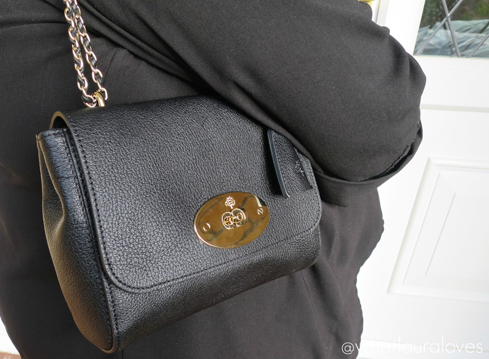 Mulberry Designer Handbag Unboxing And Review What Laura Loves Mulberry Lily Review Black Glossy Goat Soft Gold Hardware Regular Original Size