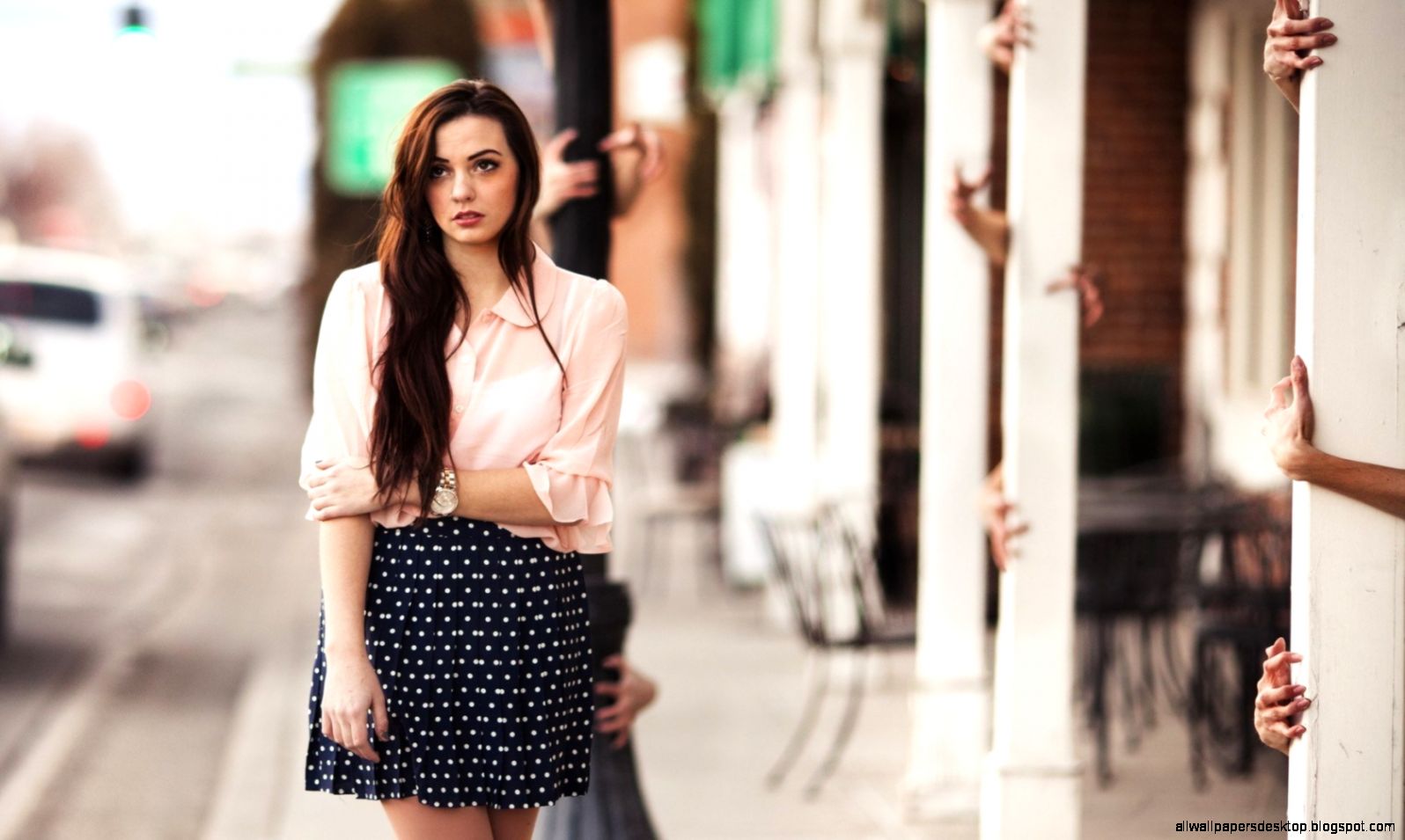 City Street Beautiful Girl Photo Hd Wallpaper