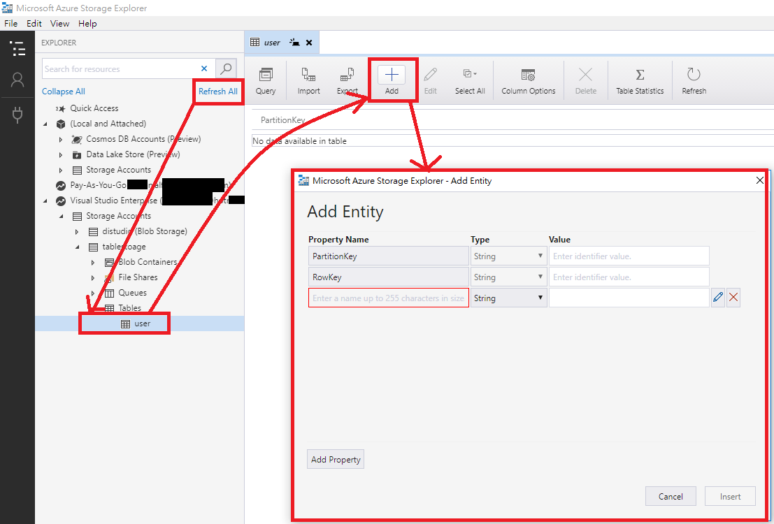 [Azure] Azure Tables Storage 介紹與操作