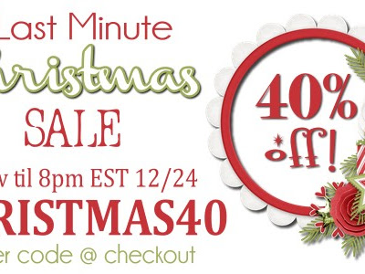 Last Minute Christmas Sale - 40% off!