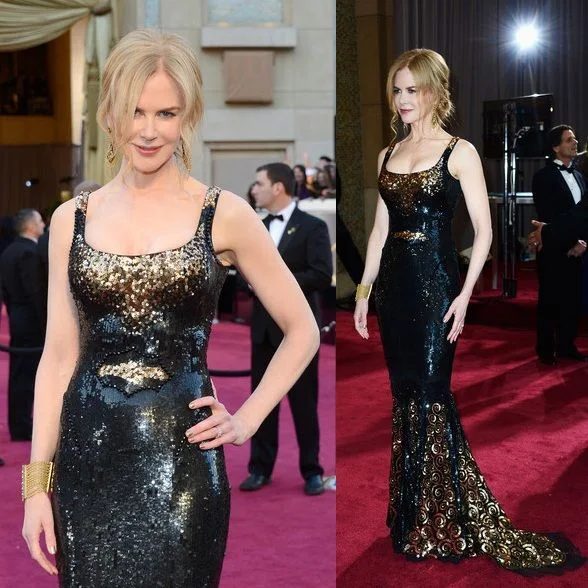 Nicole Kidman attends the 2013 Academy Awards in a L’Wren Scott gown paired with Fred Leighton jewelry