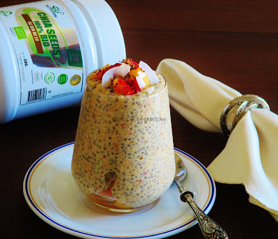 Overnight Oats com Chia e Pêssego Overnight Oats