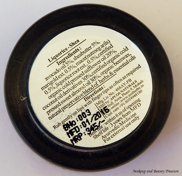 best makeup beauty mommy blog of india Just Herbs Liquorice Shea Lip