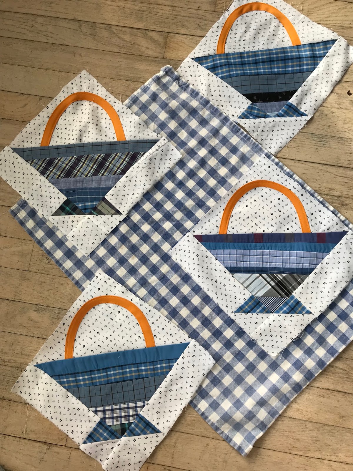 Gone To The Beach: Blue Baskets String Quilt ~ January Update
