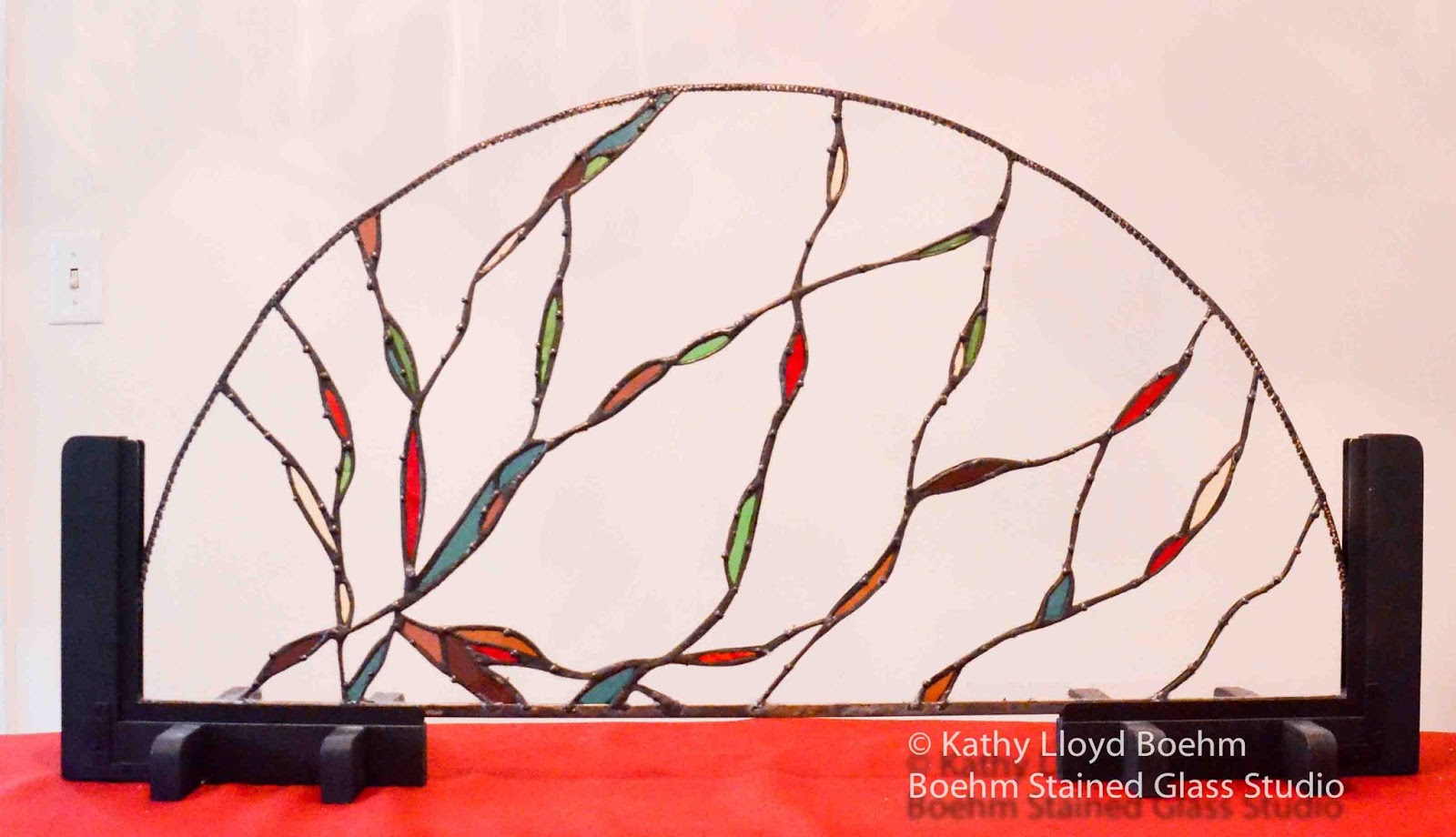 Boehm Stained Glass Blog Pair of Free Form, Half Moon Stained Glass