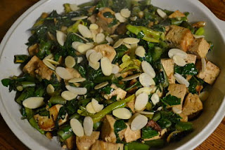 Tofu Stir-fry with Horseradish Greens