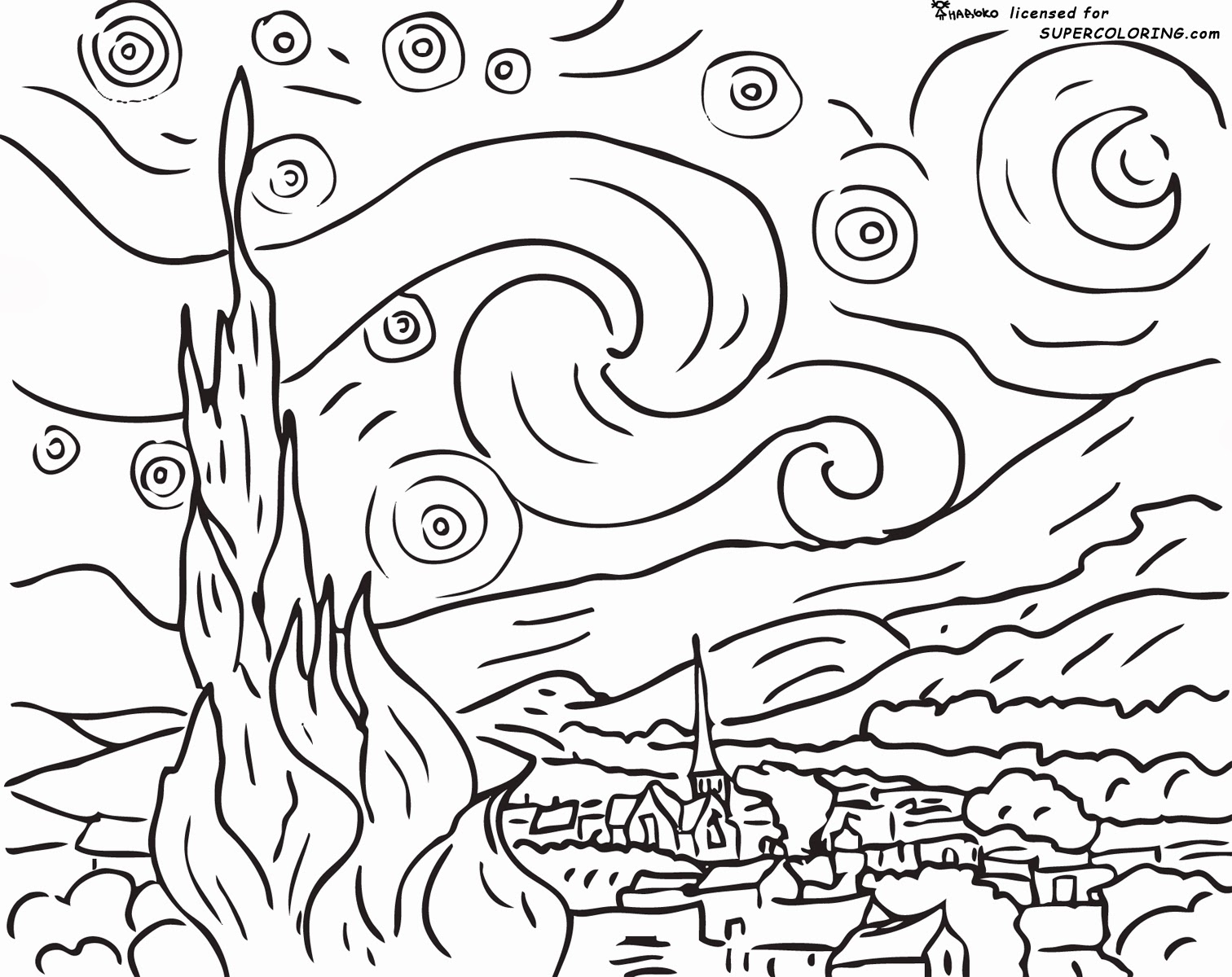 Famous Oil Painting Coloring Pages