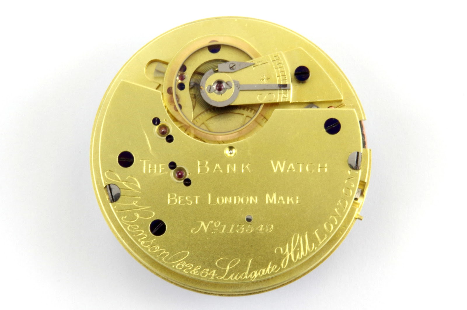 Oxford Pocket Watches J.W. Benson, 19J, 1904.