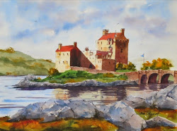 castle donan eilean watercolor painting watercolors scottish highlands oberst jim