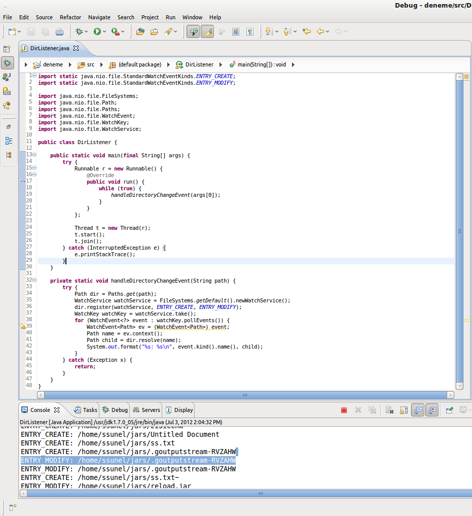 ..JavaBendeR...: Directory Change Listener Example