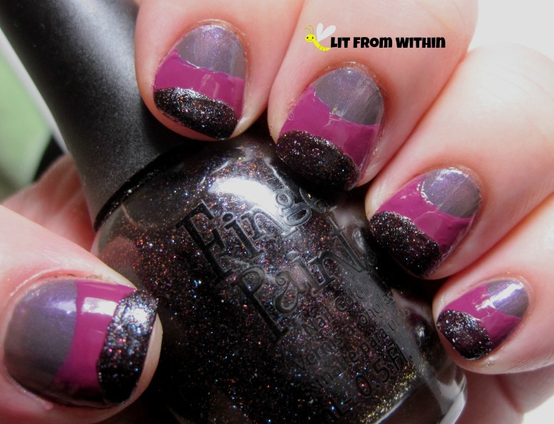 Finger Paints Winter Chill, a black glitter texture