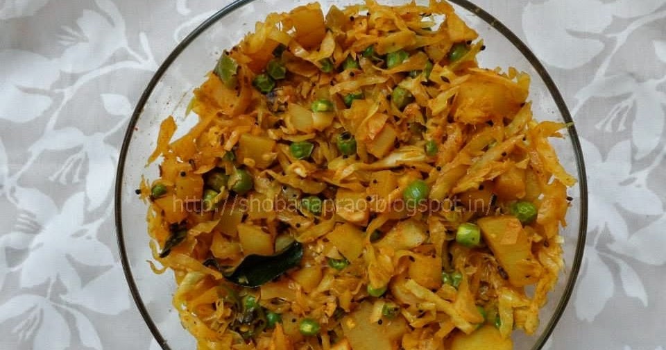 Cooking With Shobana CABBAGE, PEAS & POTATOES STIR FRY