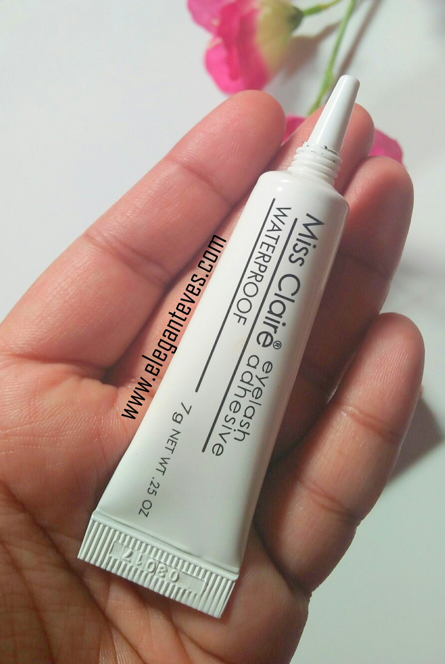 Miss Claire Eyelash Adhesive Dark Tone Review, Swatches Elegant Eves