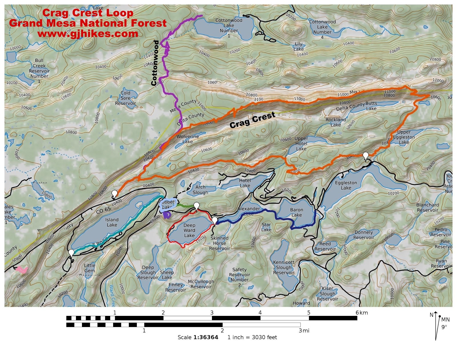 The Crags Trail Map