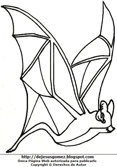Murciélago Dibujo de un murciélago para colorear, pintar e imprimir hecho para niños. Dibujo del Murciélago de Jesus Gómez