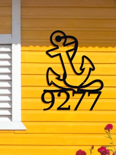 Anchor House Number Address Plaque Sign