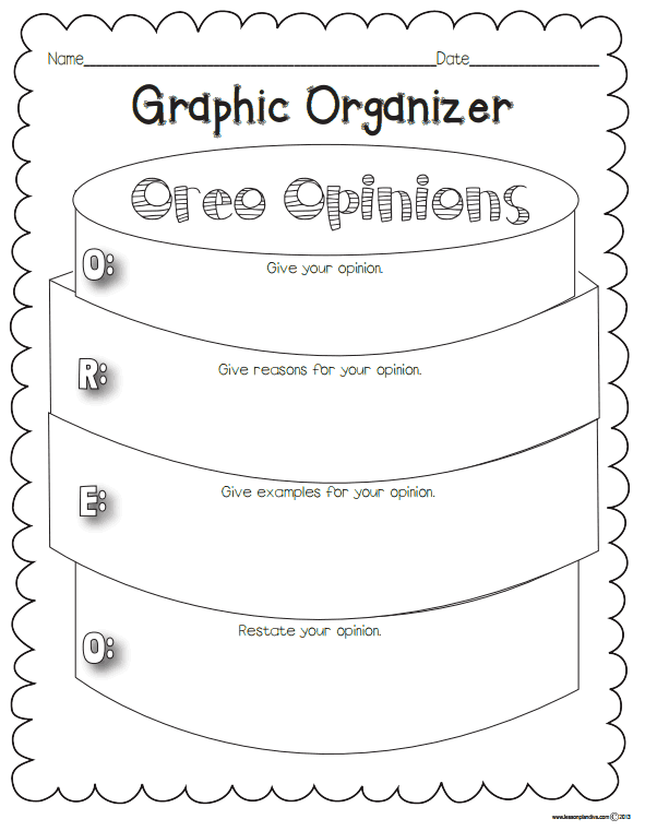 Oreo Graphic Organizer