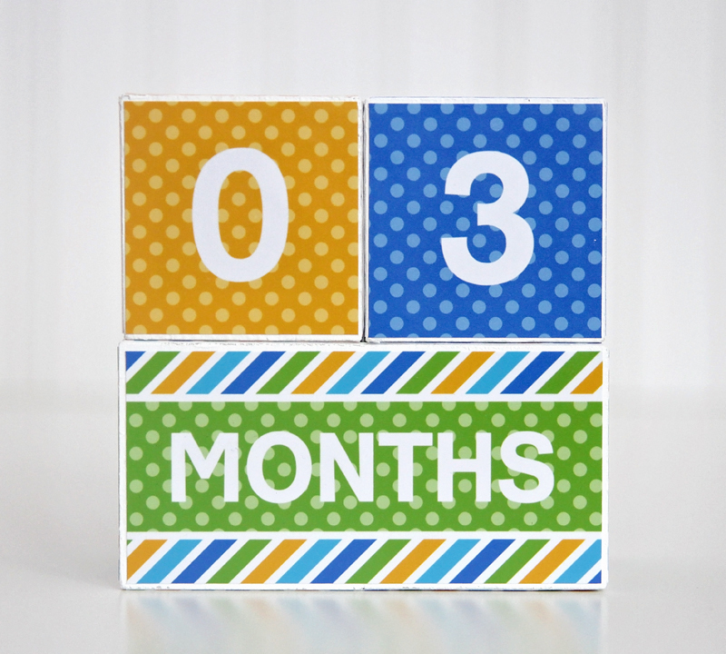 SugarPickle Designs DIY wooden baby age blocks