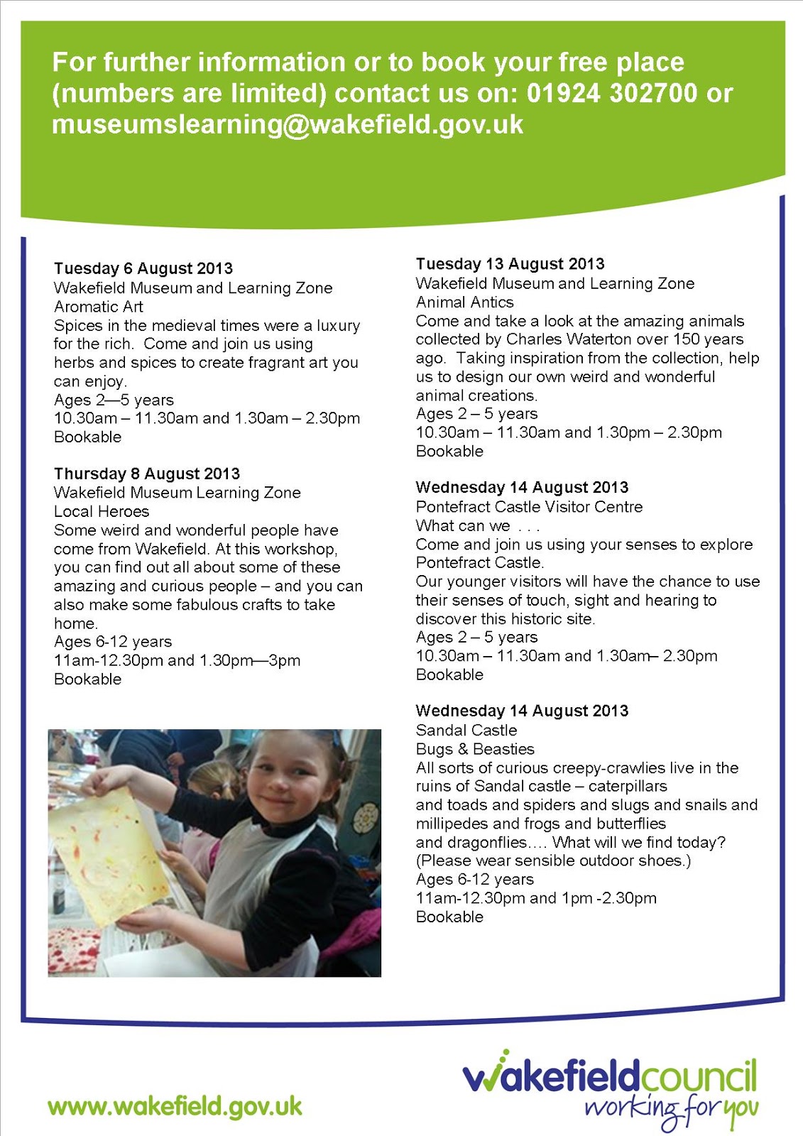 Wakefield Museum and Castles Summer Holiday activities