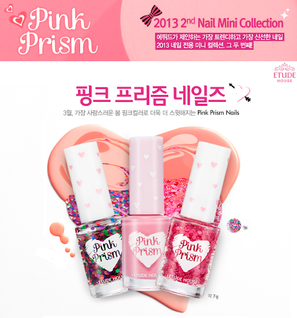 Etude House Pink Prism mini nail polish collection and others