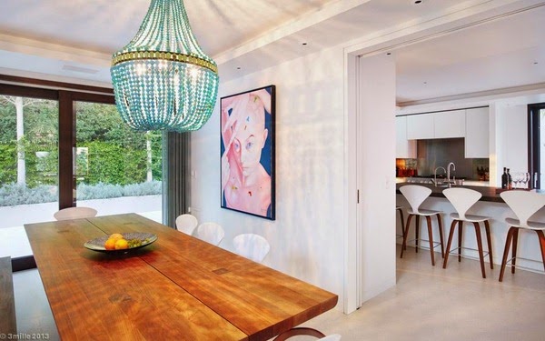 The turquoise chandeliers