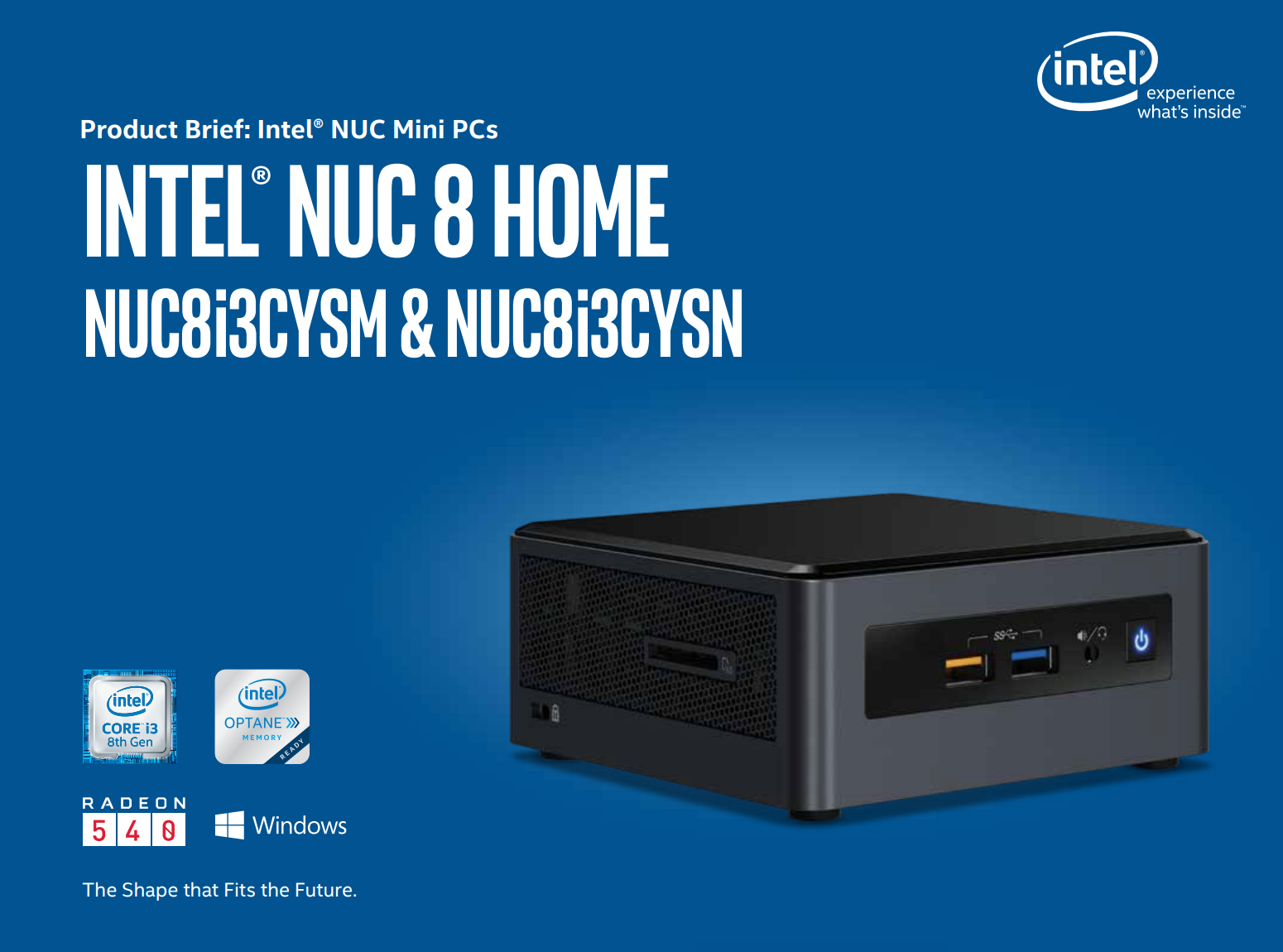 Intel NUC8I3CYSM Mini PC NUC Tall Kit NUC i3-8121U (4M Cache, up to 3.20  GHz, 1TB 2.5