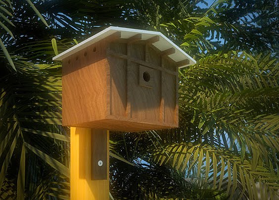 midcentury modern birdhouse designs