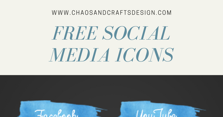 Chaos and Crafts Design: Free Watercolor Social Media Icons for Your Blog