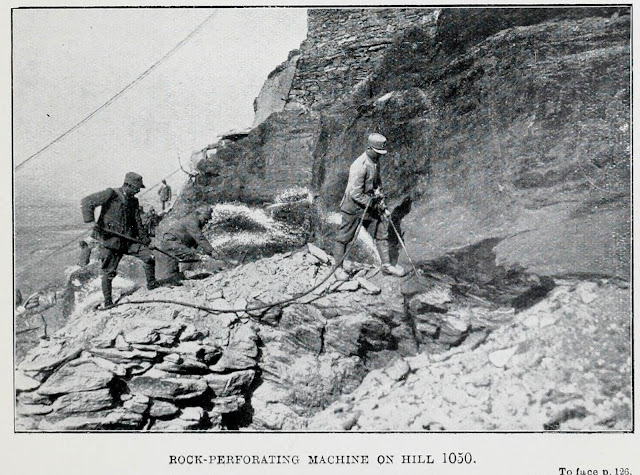 ROCK-PERFORATING MACHINE ON HILL 1050 - The Macedonian Campaign 1917