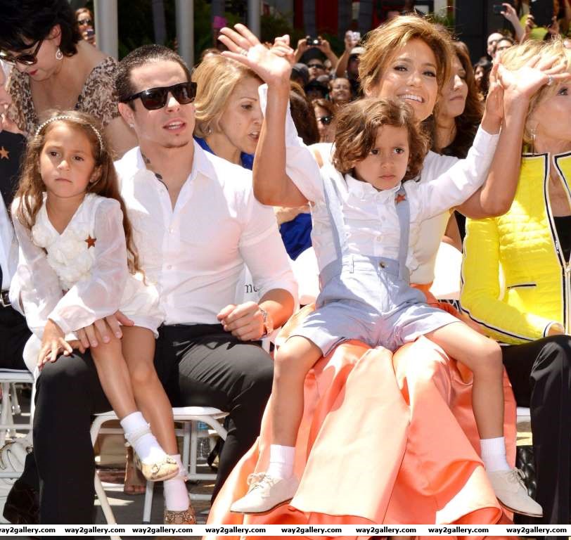 Jennifer Lopez son Max and daughter Emme attend the ceremony honoring the actress with a star on the Hollywood Walk of Fame in Hollywood on June  