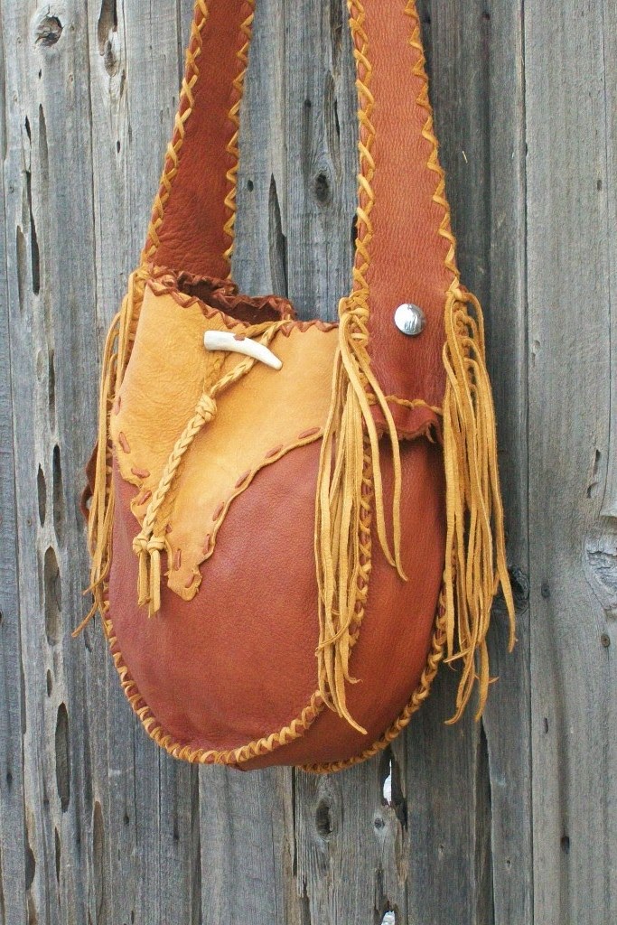 THUNDER ROSE LEATHER handmade hand drum tote bag ooak