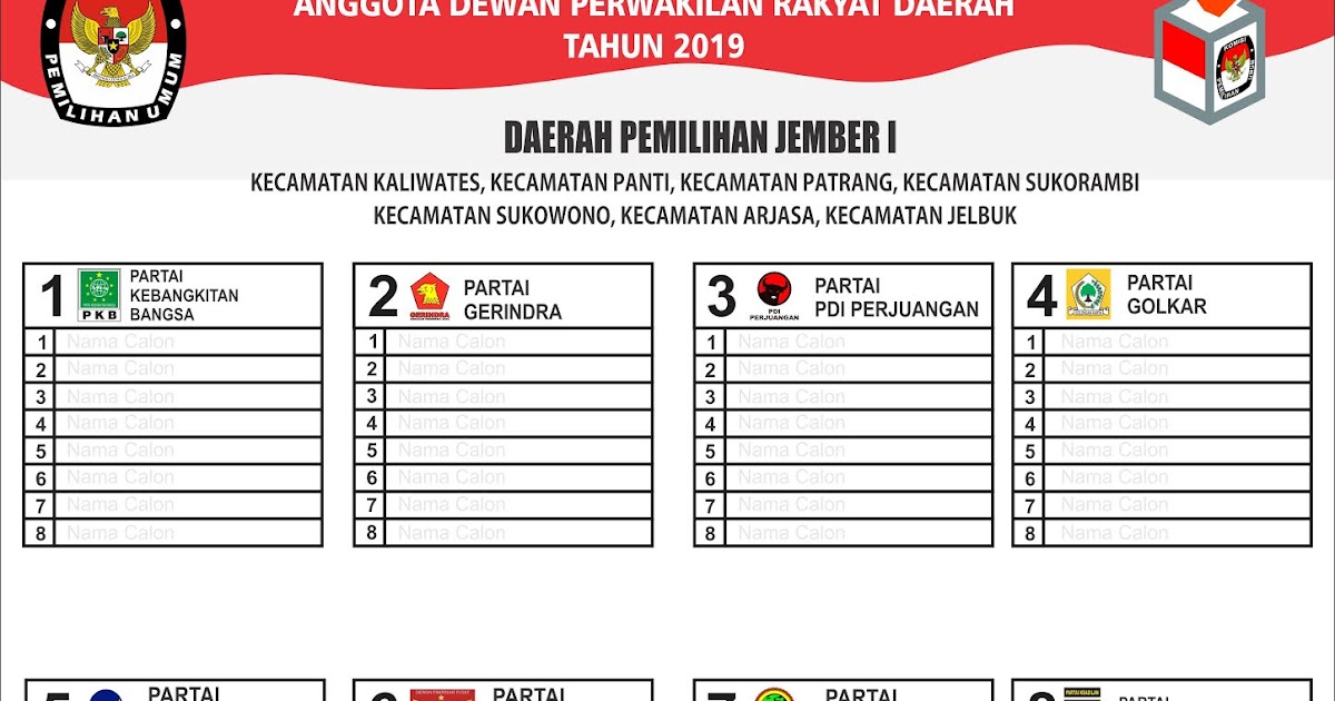 Surat Suara Pemilihan Umum Free Download CDR